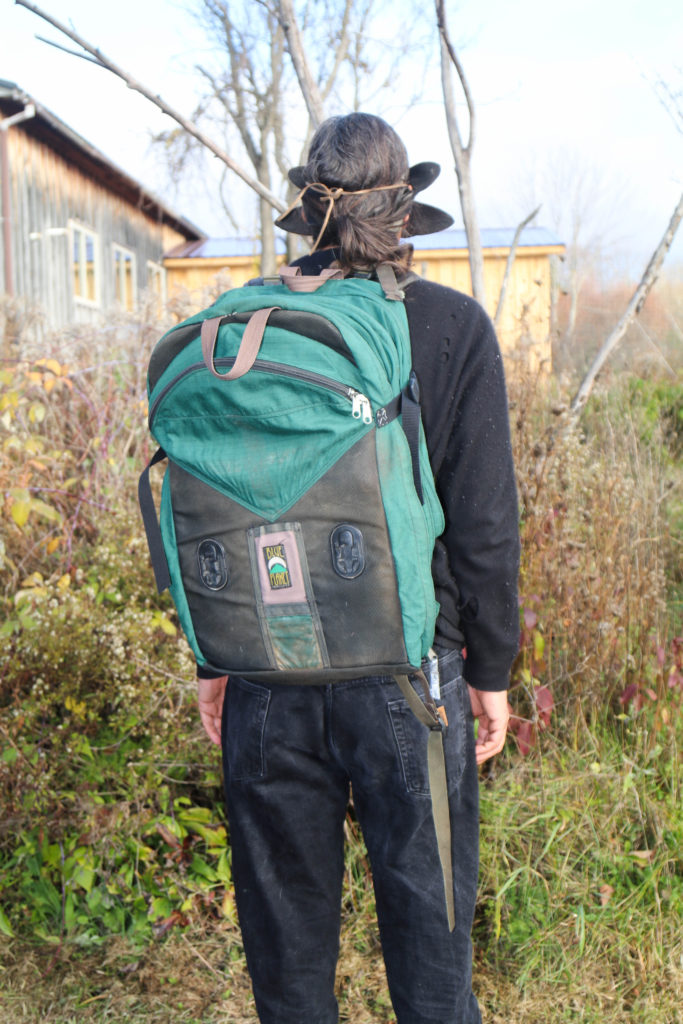 First aid bag worn to show size