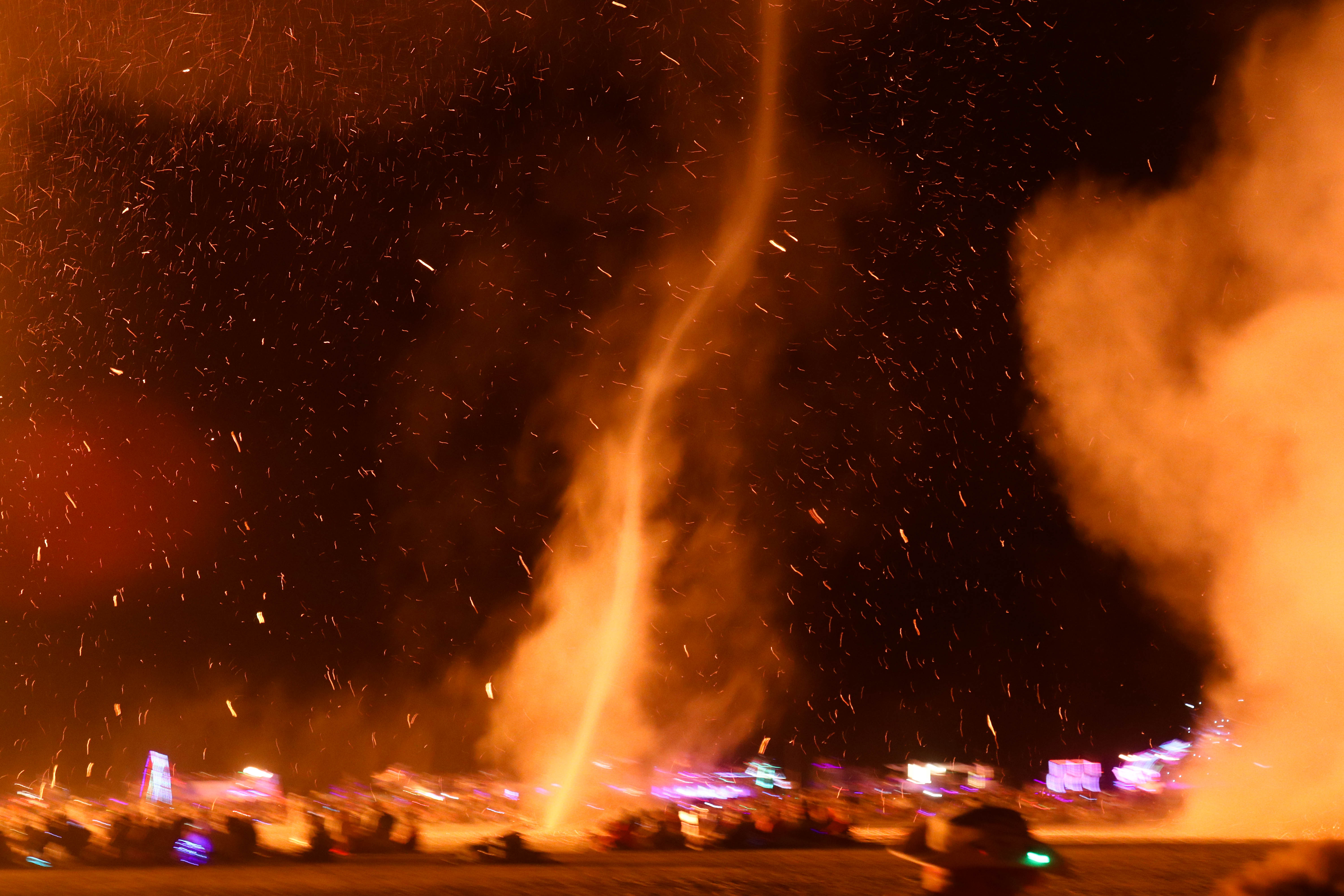 Dust Devil at the Burning Man burn 1